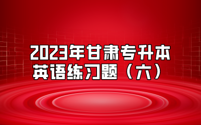 2023年甘肃专升本英语练习题（六）